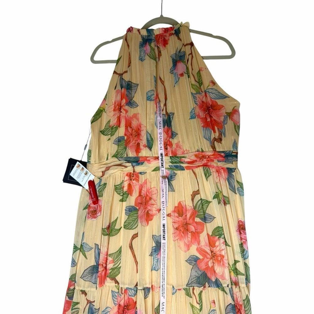 NEW Ieena Mac Duggal 70203 Floral Chiffon High Neck Maxi Dress 14 - Picture 11 of 14